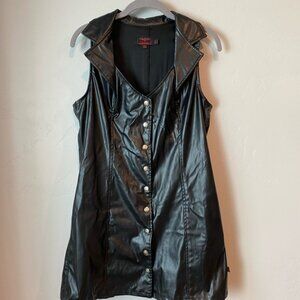 Vintage EUC Tripp NYC Black PVC Pleather Vegan Leather Fetish Dress XL Goth Punk